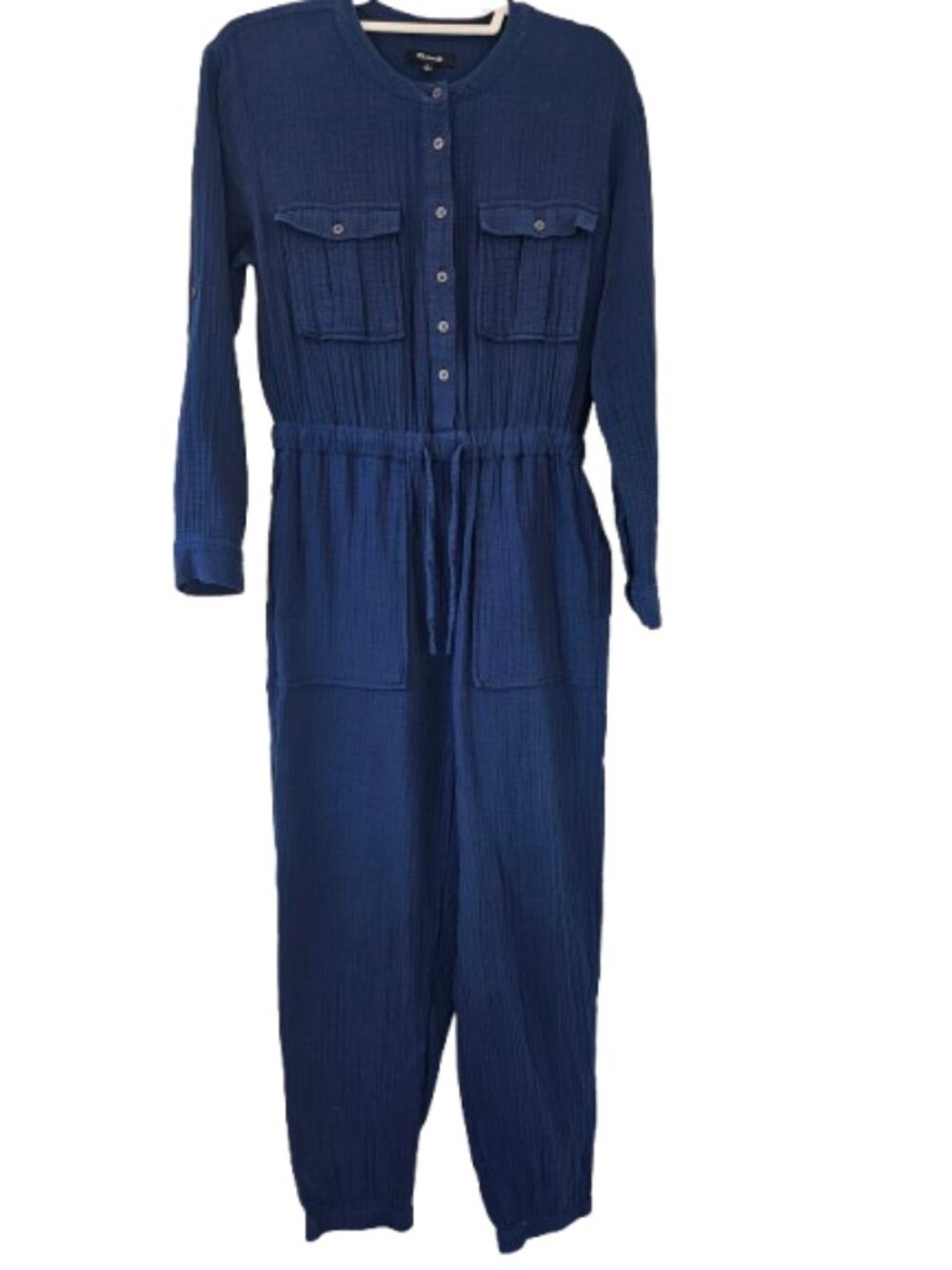 Madewell Lightspun Tapered-Leg Jumpsuit in Coastal Blue - Size 2 - Picture 4 of 15